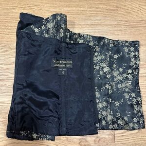 Scott McClintock Black and Gold Floral Corset Top Y2K